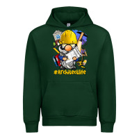 Foreset Green Architect life gnome Urban Hoodie - BarkalooDesign