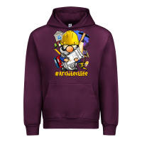 Mauve Wine Architect life gnome Urban Hoodie - BarkalooDesign