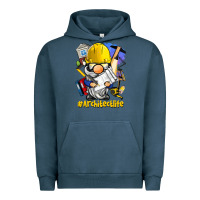 Pigment Midnight Navy Architect life gnome Urban Hoodie - BarkalooDesign