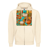 Sandshell fall pumpkin seamless pattern Zipper Hoodie - BundleAndBundleShop