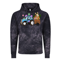 Cloud Black Happy Easter Tractor with Bunny Flowers and Carrot Vintage Hoodie - RanaPortraitStore