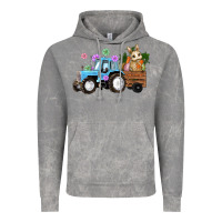 Cloud Rock Happy Easter Tractor with Bunny Flowers and Carrot Vintage Hoodie - RanaPortraitStore