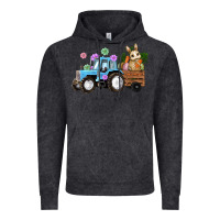 Vintage Black Happy Easter Tractor with Bunny Flowers and Carrot Vintage Hoodie - RanaPortraitStore