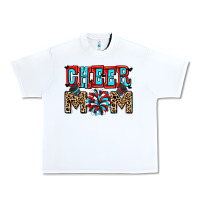 White Cheer mom Urban Heavy Tee - Zillion Design Studio