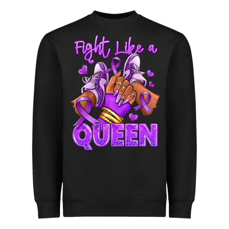 Fight Like A Queen Lupus Awareness Afro Girl Sneak Heavyweight Sweatshirt by RanaPortraitStore | Teevron