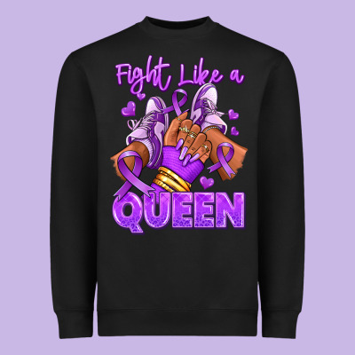 Heavyweight Sweatshirt fight like a queen lupus awareness afro girl sneak