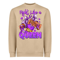 Mushroom fight like a queen lupus awareness afro girl sneak Heavyweight Sweatshirt - RanaPortraitStore