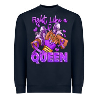 Navy fight like a queen lupus awareness afro girl sneak Heavyweight Sweatshirt - RanaPortraitStore
