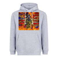 Heather Grey Western Firefighter With American Heavyweight Hoodie - LillyAllenDesigns