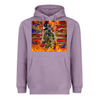 Lavender Western Firefighter With American Heavyweight Hoodie - LillyAllenDesigns