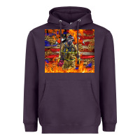 Plum Western Firefighter With American Heavyweight Hoodie - LillyAllenDesigns