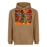 Toasted Coconut Western Firefighter With American Heavyweight Hoodie - LillyAllenDesigns