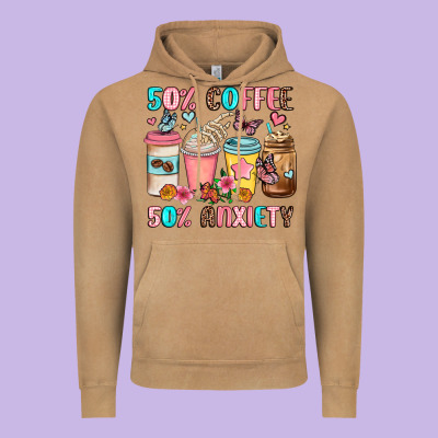 Half Teacher Half Coffee Vintage Hoodie Designed By Jahusdesignshop