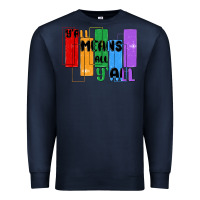 Navy y'all means all y'all Premium Sweatshirt - MaliasSmallBusiness