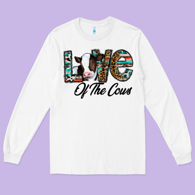 Love Of The Cows Long Sleeve Tee Designed By Cowhidedigitalart