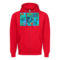 Red Turtle Seashells Starfish Zipper Hoodie - Artiststas
