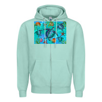 Seafoam Turtle Seashells Starfish Zipper Hoodie - Artiststas