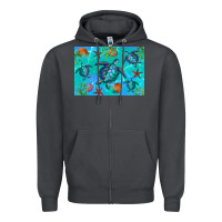 Smoke Turtle Seashells Starfish Zipper Hoodie - Artiststas