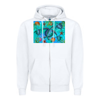 White Turtle Seashells Starfish Zipper Hoodie - Artiststas