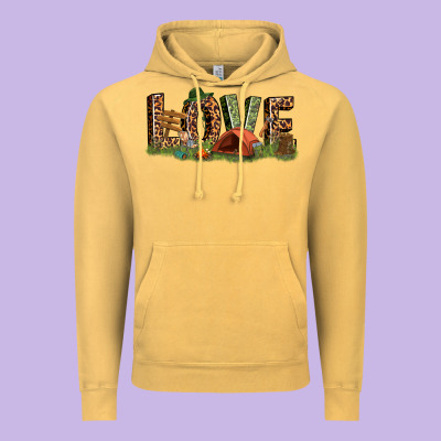 Love Camping Vintage Hoodie Designed By Texasbilliewilder