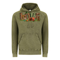 Vintage Olive love camping Vintage Hoodie - texasbilliewilder