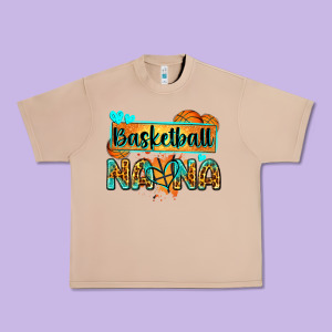 Basketball Nana With Leopard Urban Heavy Tee Designed By Zillion Design Studio