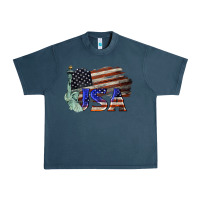 Midnight Navy usa  statue of liberty Urban Heavy Tee - BarkalooDesign