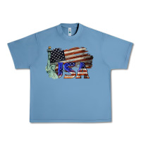 Pebble Blue usa  statue of liberty Urban Heavy Tee - BarkalooDesign