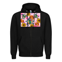 Black Sunflowers Turtle Zipper Hoodie - Artiststas