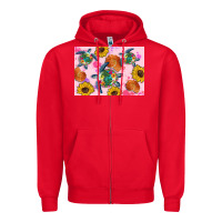 Red Sunflowers Turtle Zipper Hoodie - Artiststas