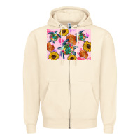 Sandshell Sunflowers Turtle Zipper Hoodie - Artiststas