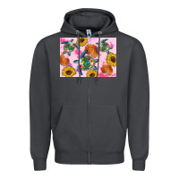 Smoke Sunflowers Turtle Zipper Hoodie - Artiststas