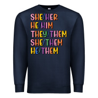 Navy lgbtq pronouns Premium Sweatshirt - MaliasSmallBusiness