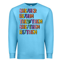 Ocean Blue lgbtq pronouns Premium Sweatshirt - MaliasSmallBusiness
