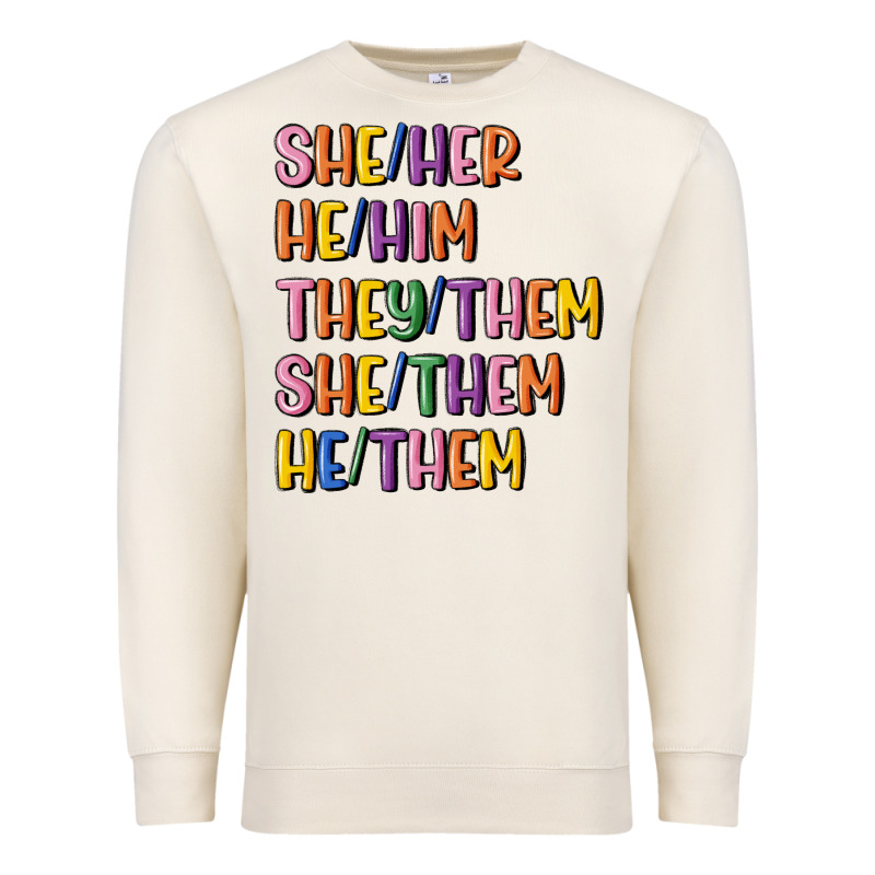 Lgbtq Pronouns Premium Sweatshirt by MaliasSmallBusiness | Teevron