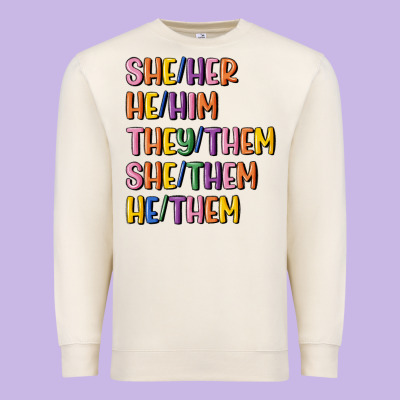 Lgbtq Pronouns Premium Sweatshirt Designed By Maliassmallbusiness