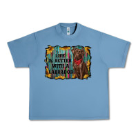Pebble Blue life is better with a labrador Urban Heavy Tee - RanaPortraitStore