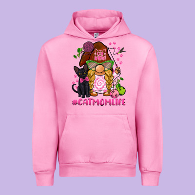Cat Mom  Life Gnome Urban Hoodie Designed By Barkaloodesign