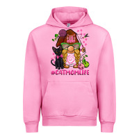 Fuchsia Pink cat mom  life gnome Urban Hoodie - BarkalooDesign