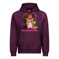 Mauve Wine cat mom  life gnome Urban Hoodie - BarkalooDesign