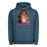 Pigment Midnight Navy cat mom  life gnome Urban Hoodie - BarkalooDesign