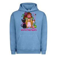 Pigment Pebble Blue cat mom  life gnome Urban Hoodie - BarkalooDesign