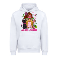 White cat mom  life gnome Urban Hoodie - BarkalooDesign