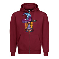 Burgundy witch gnome with poison Zipper Hoodie - BundleAndBundleShop