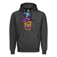 Charcoal Heather witch gnome with poison Zipper Hoodie - BundleAndBundleShop