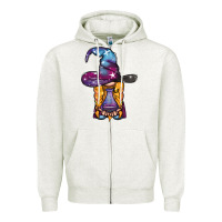Oatmeal Heather witch gnome with poison Zipper Hoodie - BundleAndBundleShop