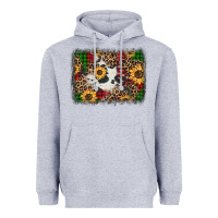 Heather Grey distressed christmas sunflowers leopard cowhide background Heavyweight Hoodie - Jasminsmagicworld