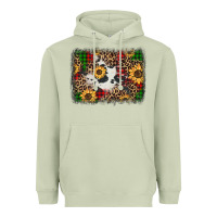 Matcha distressed christmas sunflowers leopard cowhide background Heavyweight Hoodie - Jasminsmagicworld
