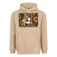 Mushroom distressed christmas sunflowers leopard cowhide background Heavyweight Hoodie - Jasminsmagicworld