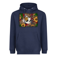 Navy distressed christmas sunflowers leopard cowhide background Heavyweight Hoodie - Jasminsmagicworld